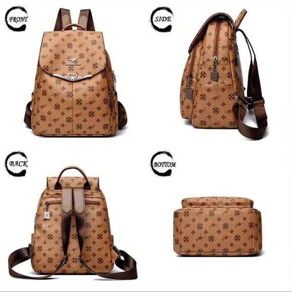 Blue - Vegan Leather Backpack - Picture 5 of 5